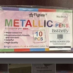 Flysea, Metallic Pens color metar pen with stickers